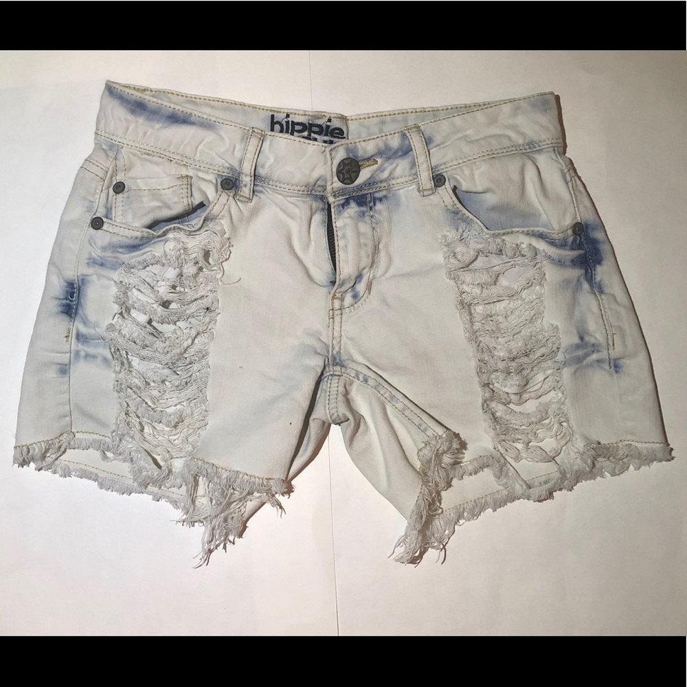 Hippie Laundry Jean Shorts Washed Denim Womens 1